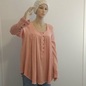 We The People Peach Long Sleeve Top